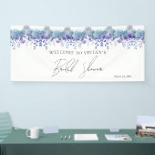 Voorbeeld Paarse Bloemetuin Bruiloft Bridal Shower Spandoek (Beurs)