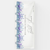 Voorbeeld Paarse Bloemige Tuin Bruiloft Bridal Sho Spandoek (Verticaal)