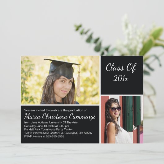 Voorbeeld Scholar Graduation Party uitnodiging (Staand voorkant)