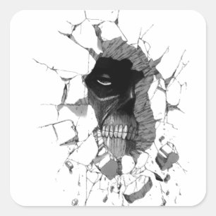 Voorbeeld skelet vierkante sticker