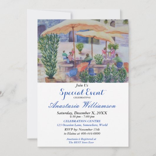 VOORBEELD SUMMER PATIO PARTY INVITE KAART (Voorkant)