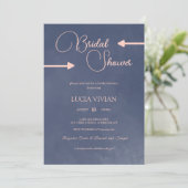 Voorbeeld typografie Navy Blauwe Bruidsdouche Kaart (Staand voorkant)