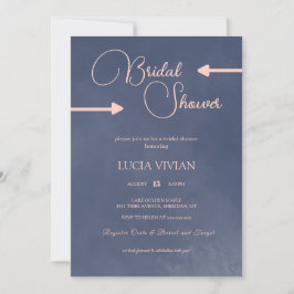 Voorbeeld typografie Navy Blauwe Bruidsdouche Kaart