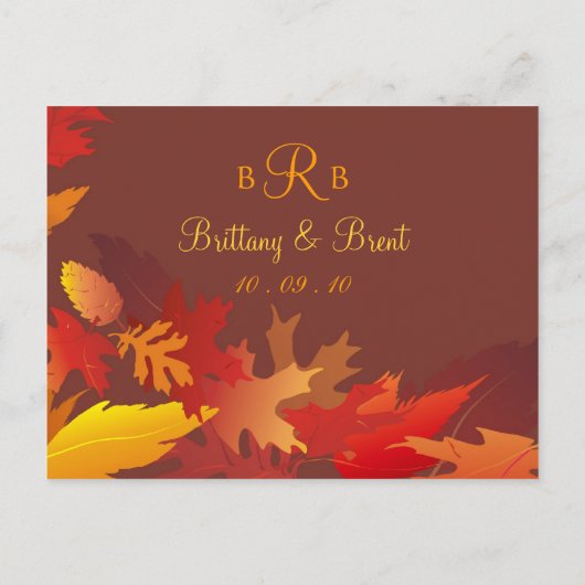 Voorbeeld uitnodiging - Herfst bruiloft (Achterkant)