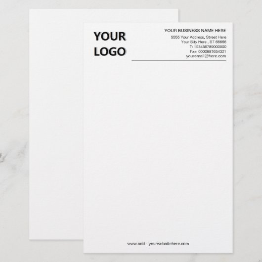 Voorbeeld van aangepast kantoorpapier van Business Briefpapier (Voorkant / Achterkant)