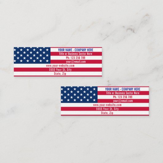 Voorbeeld van American Flag Visitekaartje (Voorkant / Achterkant)