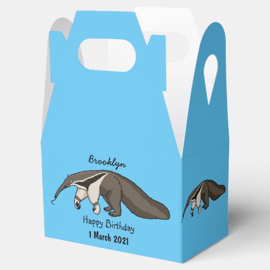 Voorbeeld van anteater happy cartoon bedankdoosjes (Geopend)