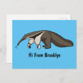 Voorbeeld van anteater happy cartoon briefkaart (Voorkant / Achterkant)