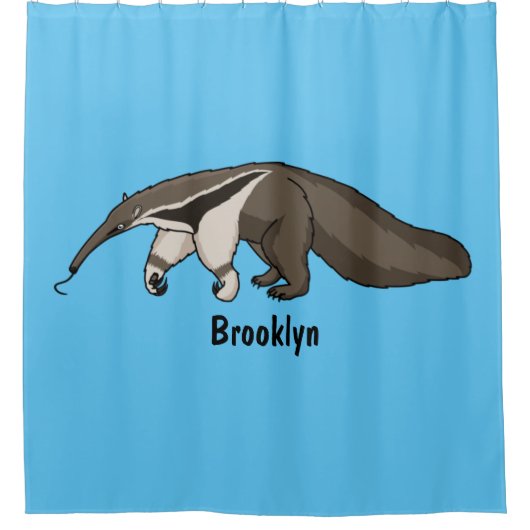 Voorbeeld van anteater happy cartoon douchegordijn (Voorkant)