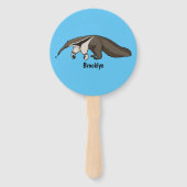 Voorbeeld van anteater happy cartoon handwaaier (Achterkant)