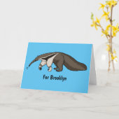 Voorbeeld van anteater happy cartoon kaart (Gele Bloem)