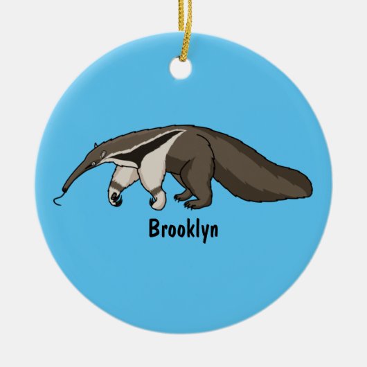 Voorbeeld van anteater happy cartoon keramisch ornament (Voorkant)