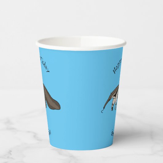 Voorbeeld van anteater happy cartoon papieren bekers (Links)