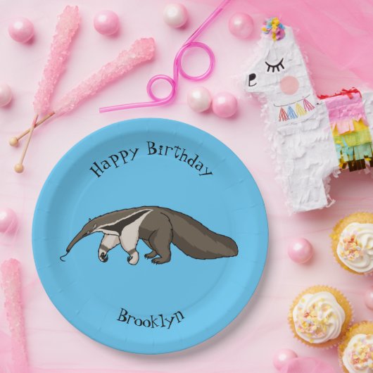Voorbeeld van anteater happy cartoon papieren bordje (Feest)