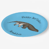 Voorbeeld van anteater happy cartoon papieren bordje (Gekanteld)