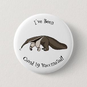 Voorbeeld van anteater happy cartoon ronde button 5,7 cm