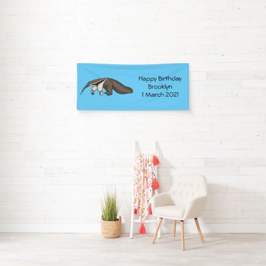 Voorbeeld van anteater happy cartoon spandoek (Insitu)