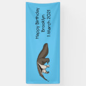 Voorbeeld van anteater happy cartoon spandoek (Verticaal)