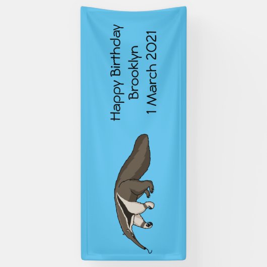 Voorbeeld van anteater happy cartoon spandoek (Verticaal)