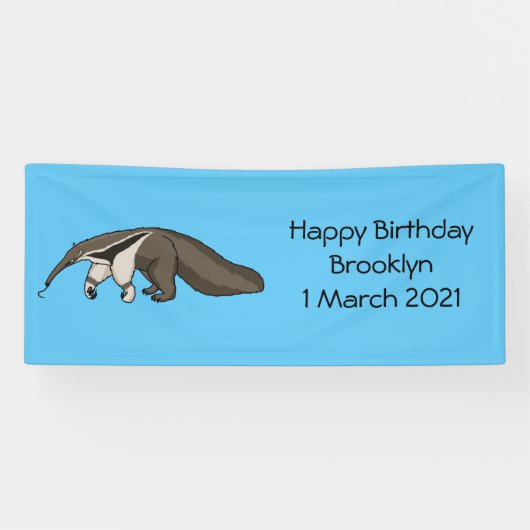 Voorbeeld van anteater happy cartoon spandoek (Horizontaal)