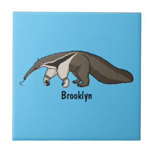 Voorbeeld van anteater happy cartoon tegeltje