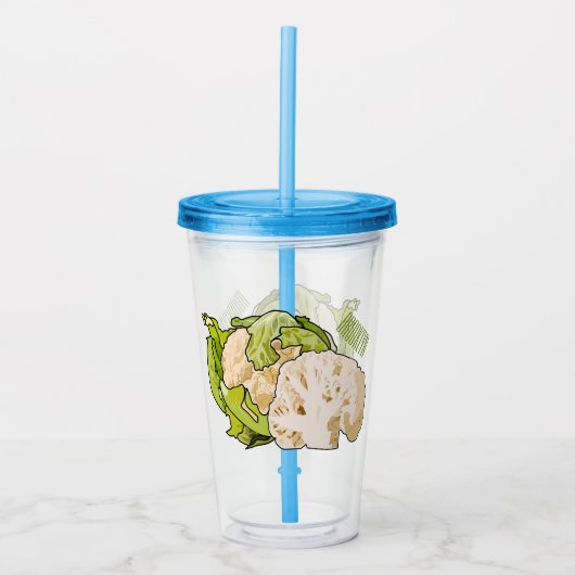 Voorbeeld van cartoon met bloemkool acryl drinkbeker (Voorkant)