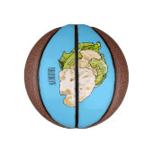 Voorbeeld van cartoon met bloemkool basketbal (Verticaal)