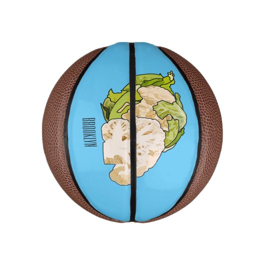 Voorbeeld van cartoon met bloemkool basketbal (Verticaal)