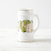 Voorbeeld van cartoon met bloemkool bierpul (Voorkant rechts)