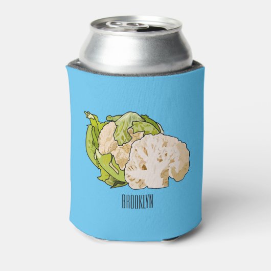 Voorbeeld van cartoon met bloemkool blikjeskoeler (Blikje Achterkant)