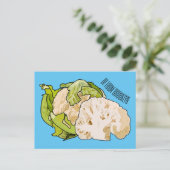 Voorbeeld van cartoon met bloemkool briefkaart (Staand voorkant)