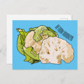 Voorbeeld van cartoon met bloemkool briefkaart (Voorkant / Achterkant)