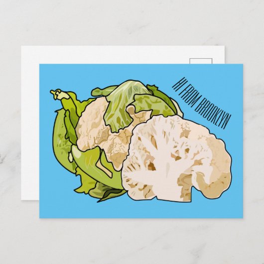 Voorbeeld van cartoon met bloemkool briefkaart (Voorkant / Achterkant)