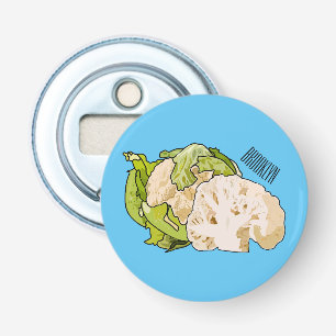 Voorbeeld van cartoon met bloemkool button flesopener