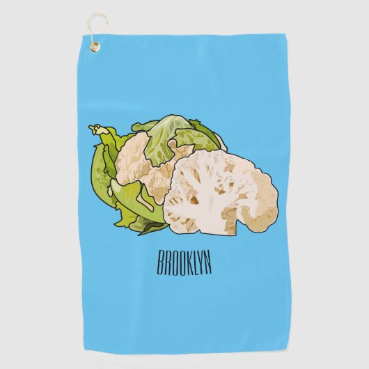 Voorbeeld van cartoon met bloemkool golfhanddoek (Voorkant)