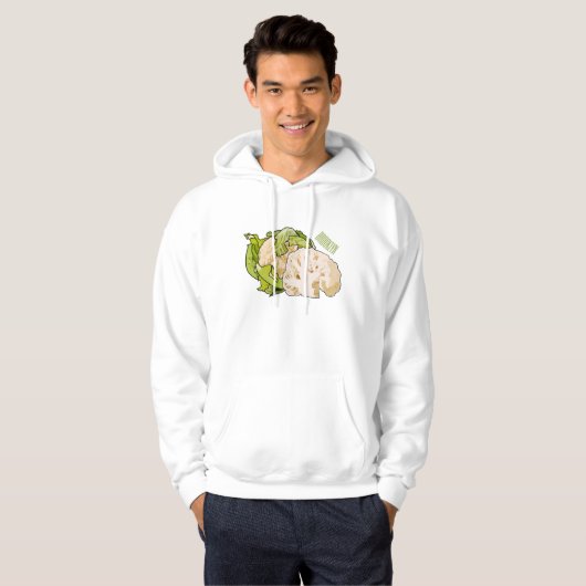 Voorbeeld van cartoon met bloemkool hoodie (Voorkant volledig)