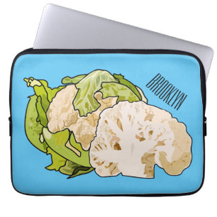 Voorbeeld van cartoon met bloemkool laptop sleeve