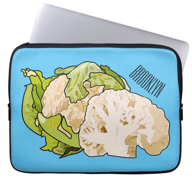 Voorbeeld van cartoon met bloemkool laptop sleeve (Voorkant)