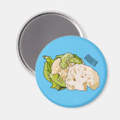 Voorbeeld van cartoon met bloemkool magneet (Voorkant / Achterkant)