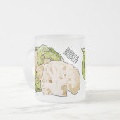 Voorbeeld van cartoon met bloemkool matglas koffiemok (Voorkant links)