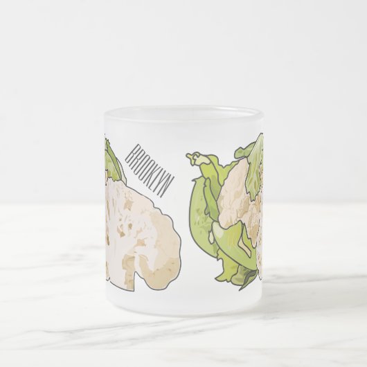 Voorbeeld van cartoon met bloemkool matglas koffiemok (Center)