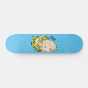 Voorbeeld van cartoon met bloemkool persoonlijk skateboard