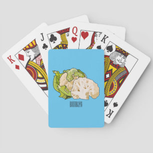 Voorbeeld van cartoon met bloemkool pokerkaarten