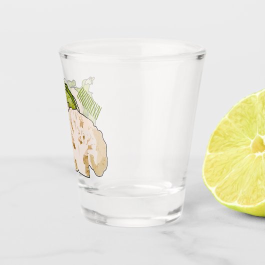 Voorbeeld van cartoon met bloemkool shot glas (Rechts)