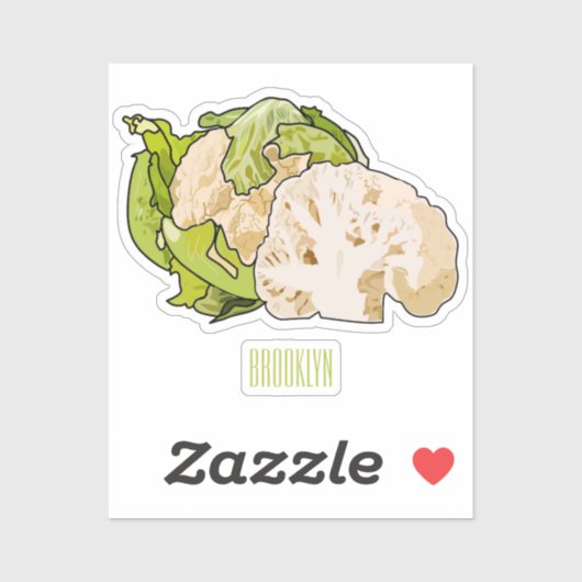 Voorbeeld van cartoon met bloemkool sticker (Vel)