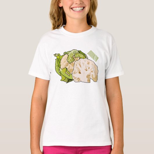 Voorbeeld van cartoon met bloemkool t-shirt (Voorkant)