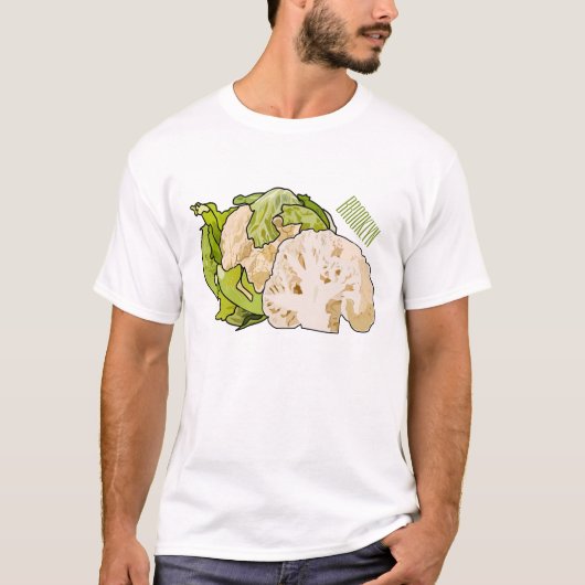 Voorbeeld van cartoon met bloemkool t-shirt (Voorkant)