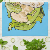 Voorbeeld van cartoon met bloemkool theedoek (Gevouwen)
