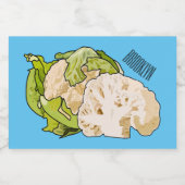 Voorbeeld van cartoon met bloemkool voedselcontainer etiket (Enkel label)