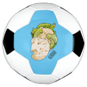 Voorbeeld van cartoon met bloemkool voetbal (Gedraaid)